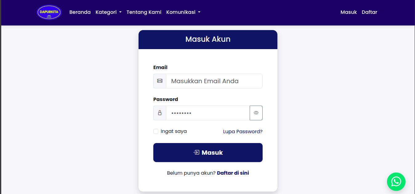 Dapur Roti - Login