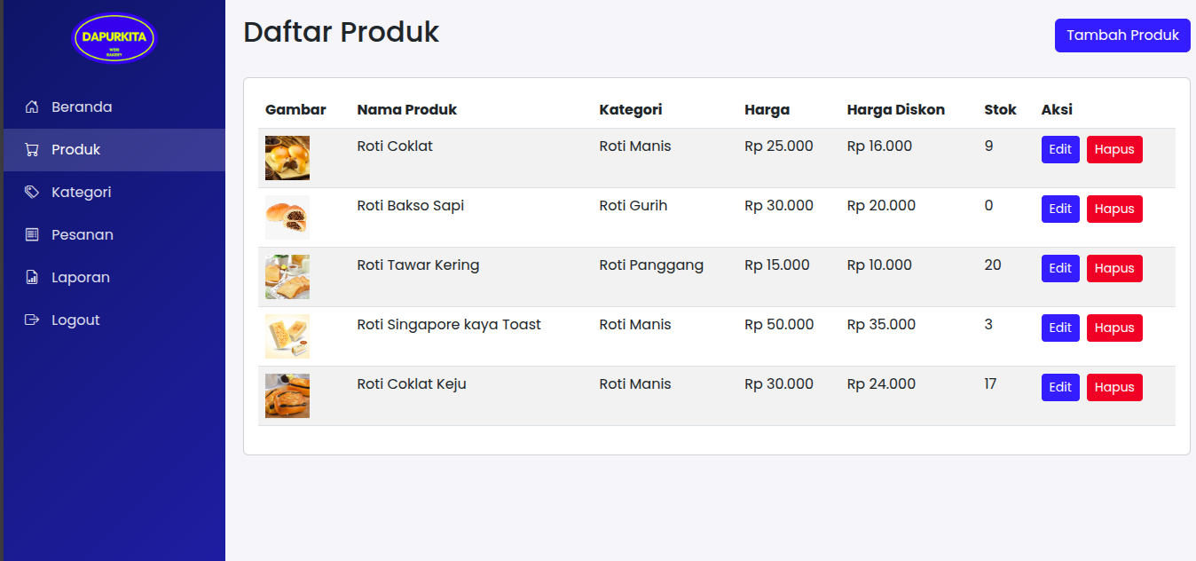 Dapur Roti - Add Product